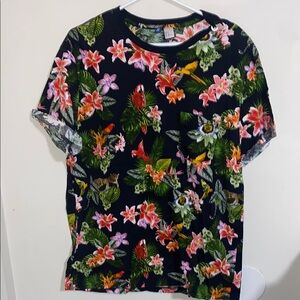 Divided H&M Floral Tropical Print T-Shirt & Shorts
